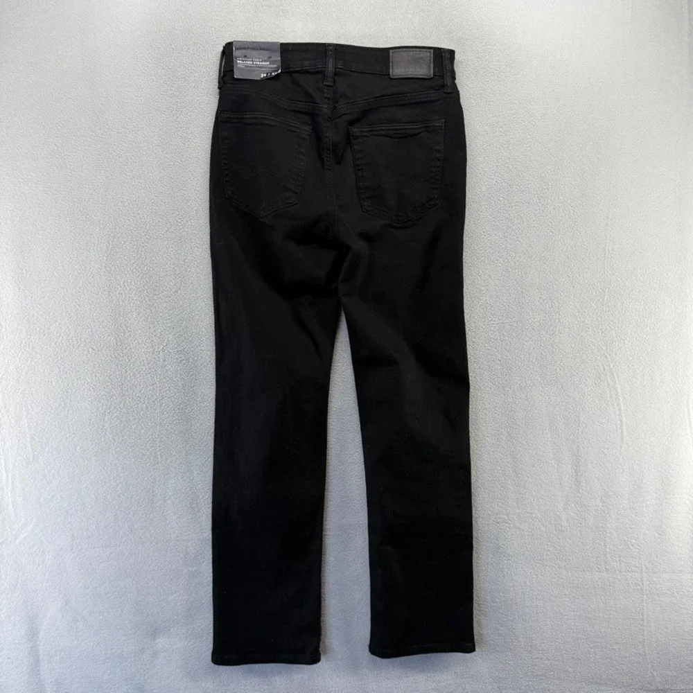 American Eagle Jeans Mens 29x32 Black Relaxed Straight Airflex+ Denim Cotton NEW